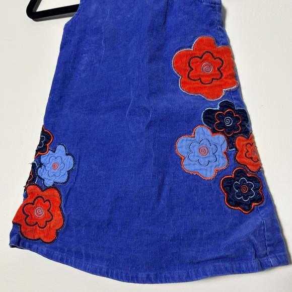 The Childrens Place Blue Corduroy Floral Dress Size 4T Sleeveless A-Line - Picture 2 of 4